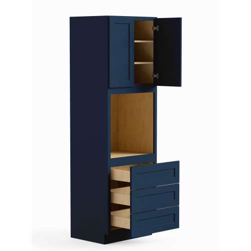 SMO339624-RTA-FR01-NB Framington 33-in x 24-in x 96-in Ready To Assemble Remington Tall Oven Cabinet, Navy Blue