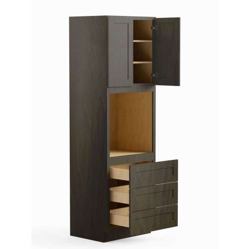 SMO339624-RTA-FR01-SG Framington 33-in x 24-in x 96-in Ready To Assemble Remington Tall Oven Cabinet, Smokey Grey