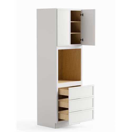 SMO339624-ASM-FR02-WH Framington 33-in x 24-in x 96-in Assembled Latitude Tall Oven Cabinet, White