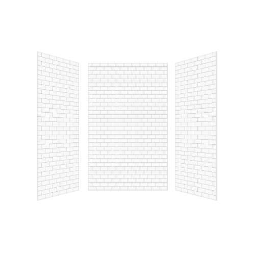 SMPPWK603696-131T Pioneer Plus 60-in x 36-in x 96-in Shower Wall Kit, White (3-in x 6-in Subway Tile Pattern with Grey Grout)