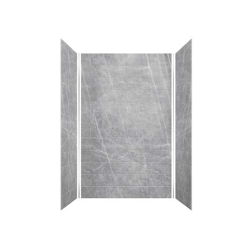 SMPPWK603696-59 Pioneer Plus 60-in x 36-in x 96-in Shower Wall Kit, Tundra Grey (8-in x 16-in Horizontal Tile Pattern with Stone Color)
