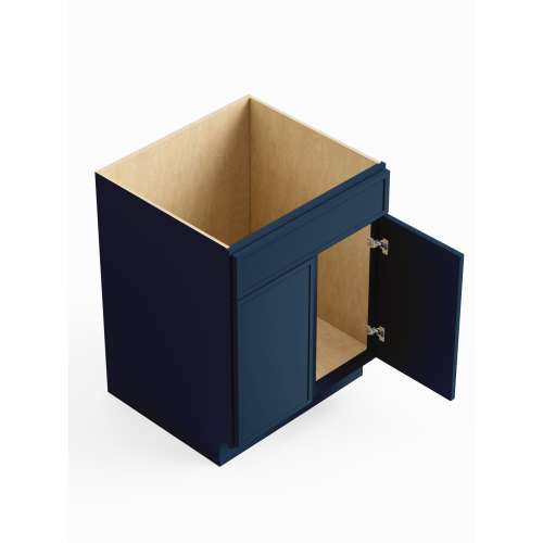 SMSB24-ASM-FR02-NB Framington 24-in x 24-in x 35-in Assembled Latitude Double Door Single Drawer Front Sink Base Cabinet, Navy Blue