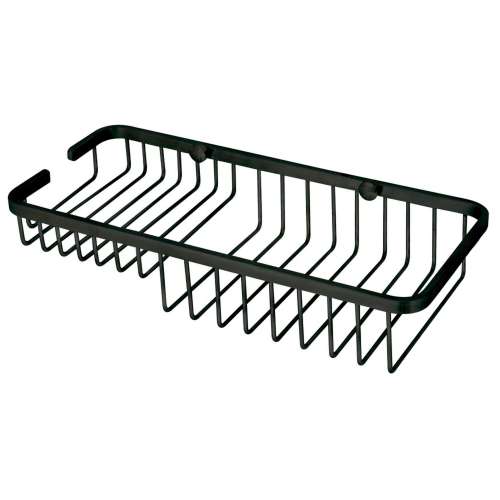 SMSB8-MB 8-in x 5-in x 1-in Rectangular Shower Basket With Soap Ledge, Matte Black
