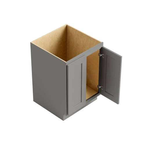 Framington 33-in x 24-in x 35-in Ready To Assemble Remington Double Door Sink Base Cabinet, Light Grey, SMSBD33-RTA-FR01-LG