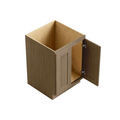 Framington 33-in x 24-in x 35-in Ready To Assemble Remington Double Door Sink Base Cabinet, Tan Wood, SMSBD33-RTA-FR01-TW