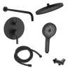 Samuel Müeller SMAPRK1610H-2-MB Astra Two Function Round ADA Pressure Balance With Hand Shower Set, Matte Black