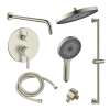 Samuel Müeller SMAPRK1610HB-2-BN Astra Two Function Round ADA Pressure Balance With Hand Shower On Bar Set, Brushed Nickel