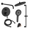 Samuel Müeller SMAPRK1610HB-2-MB Astra Two Function Round ADA Pressure Balance With Hand Shower On Bar Set, Matte Black