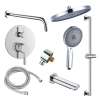 Samuel Müeller SMAPRK1610TH-3-PC Astra Three Function Round ADA Pressure Balance With Hand Shower On Bar Shower And Tub Set, Polished Chrome