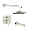 Samuel Müeller SMAPSK1610T-2-BN Astra Two Function Square ADA Pressure Balance Shower And Tub Set, Brushed Nickel