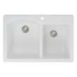 Samuel Müeller Adagio Granite 33-in Drop-In Kitchen Sink Kit with Grids, Strainers and Drain Installation Kit in White