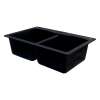 Samuel Müeller SMATDE3322-09-CAB Adagio 33-in x 22-in x 10-in Equal Double Bowls Drop-In silQgranite Kitchen Sink With 3 CAB Faucet Holes, Black