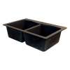 Samuel Müeller SMATDE3322-12-CAB Adagio 33-in x 22-in x 10-in Equal Double Bowls Drop-In silQgranite Kitchen Sink With 3 CAB Faucet Holes, Espresso