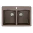 Samuel Müeller Adagio Granite 33-in Drop-In Kitchen Sink Kit with Grids, Strainers and Drain Installation Kit in Espresso