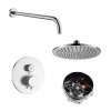 Samuel Müeller SMATRK1612-1-BN ArgoTherm Single Function Round Thermostatic Push Button Shower Set, Brushed Nickel