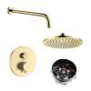 Samuel Müeller SMATRK1612-1-CB ArgoTherm Single Function Round Thermostatic Push Button Shower Set, Champagne Bronze