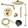 Samuel Müeller SMATRK1612HB-2-CB ArgoTherm Two Function Round Thermostatic Push Button With Hand Shower On Bar Set, Champagne Bronze