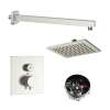 Samuel Müeller SMATSK1612-1-BN ArgoTherm Single Function Square Thermostatic Push Button Shower Set, Brushed Nickel