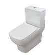 Samuel Müeller Clayton 1-Piece Elongated Vitreous China Dual Flush 1.28/0.8 gpf Toilet with toilet seat, White
