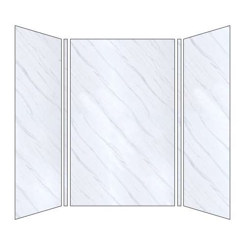 SMBWK603696-71 BelAir 60-In X 36-In X 96-In Glue To Wall 3-Piece Shower Wall Kit, Sedimentary