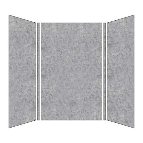 SMBWK603696-73 BelAir 60-In X 36-In X 96-In Glue To Wall 3-Piece Shower Wall Kit, Fossil
