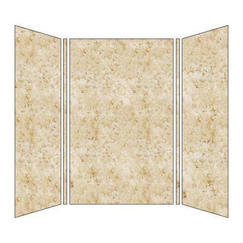 SMBWK603696-75 BelAir 60-In X 36-In X 96-In Glue To Wall 3-Piece Shower Wall Kit, Roman Walnut