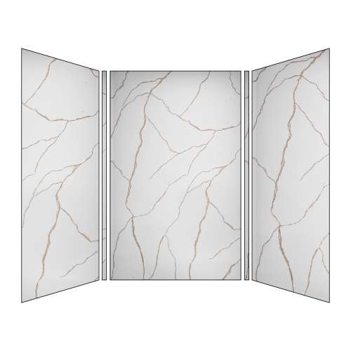 SMBWK604896-72 BelAir 60-In X 48-In X 96-In Glue To Wall 3-Piece Shower Wall Kit, Life Tree