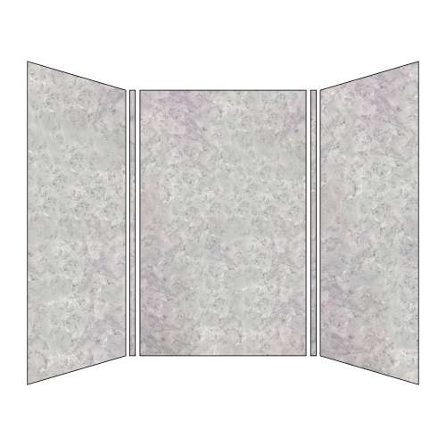 SMBWK604896-74 BelAir 60-In X 48-In X 96-In Glue To Wall 3-Piece Shower Wall Kit, Castle Grey