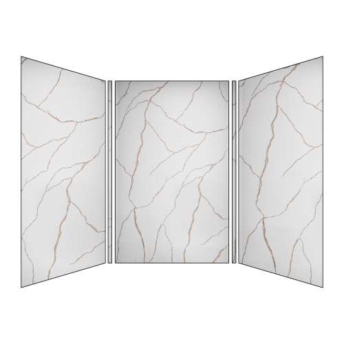 SMBWK606096-72 BelAir 60-In X 60-In X 96-In Glue To Wall 3-Piece Shower Wall Kit, Life Tree