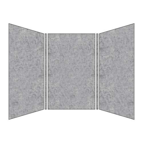 SMBWK606096-73 BelAir 60-In X 60-In X 96-In Glue To Wall 3-Piece Shower Wall Kit, Fossil