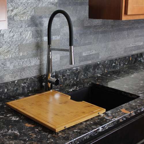 TCB1417-L 14-in x 17-in x 1-in Bamboo Cutting Board for SMRTDE3322, SMRUDE3118, SMRTSS3322, SMRUSS3118 silQgranite Kitchen Sinks