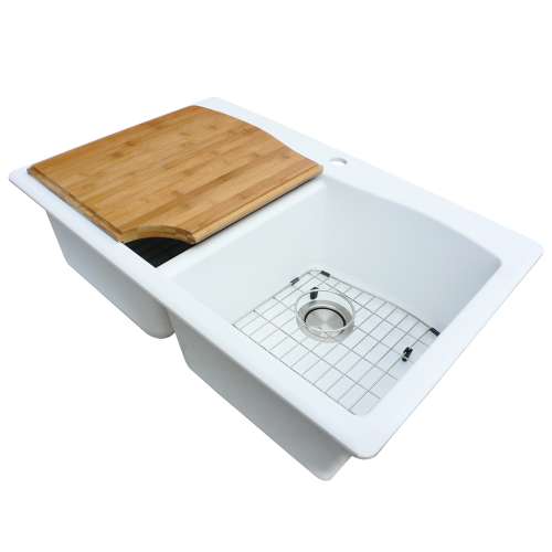 Samuel Müeller TCBE1518-L 15-in x 18-in x 1-in Bamboo Cutting Board for SMATDE3322, SMAUDE3219 silQgranite Kitchen Sinks