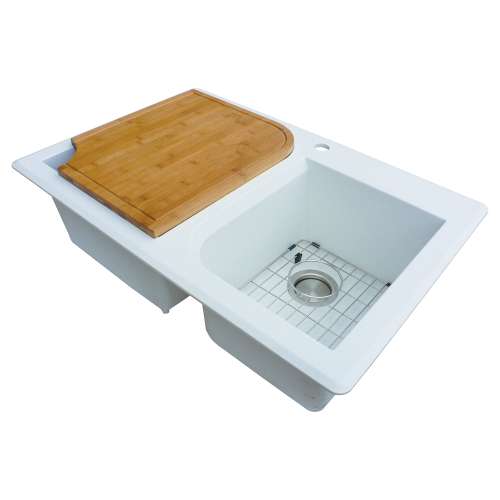 Samuel Müeller TCBO1518 15-in x 18-in x 1-in Bamboo Cutting Board for SMRTDO3322, SMRUDO3120 silQgranite Kitchen Sinks