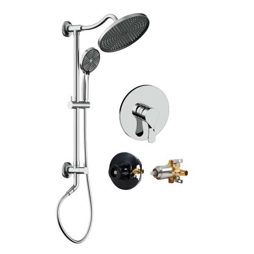 SMCPRK95H-1-PC Centro One Function Pressure Balance With Hand Shower On Bar Set, Polished Chrome