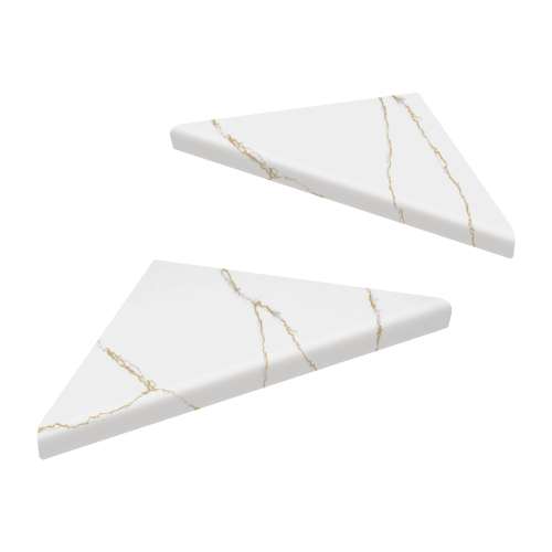 SMCSB99PR-72 9-in x 9-in x 1-in Solid Surface Corner Shelf With Brackets (Set of 2), Life Tree