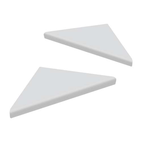SMCSB99PR-PW11 9-in x 9-in x 1-in Solid Surface Corner Shelf With Brackets (Set of 2), Pure White
