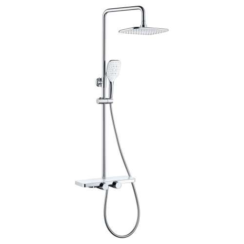 Samuel Müeller SMCTSS-PC Selene Three Function Thermostatic With Hand Shower And Shelf Shower Set, Polished Chrome