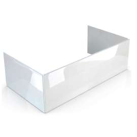 SMCZE6731-3-01 Zara 67-in x 32-in x 23-in Solid Surface Three-Sided Cabinet Console, White