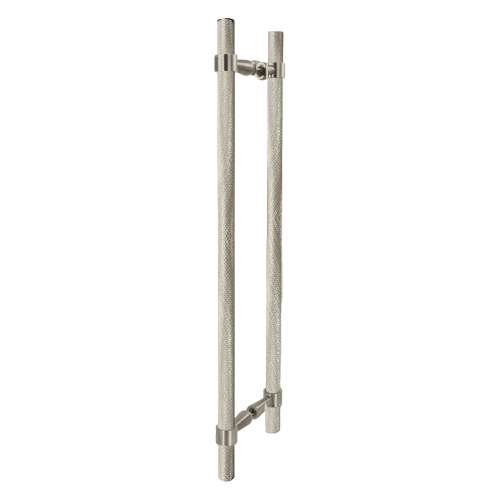 Samuel Müeller SMDH-BND-D-BK-BS Barrington 20-in Barn/Pivot Shower Door Knurled Double Sided Handles, Brushed Stainless