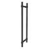 Samuel Müeller SMDH-BND-D-BK-MB Barrington 20-in Barn/Pivot Shower Door Knurled Double Sided Handles, Matte Black