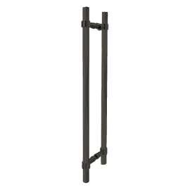 SMDH-BND-D-BK-MB Barrington 20-in Barn/Pivot Shower Door Knurled Double Sided Handles, Matte Black
