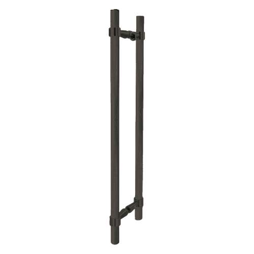 Samuel Müeller SMDH-BND-D-BK-MB Barrington 20-in Barn/Pivot Shower Door Knurled Double Sided Handles, Matte Black