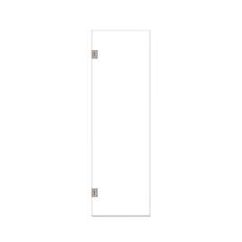 Ethan 25-in W x 76-in H Hinged Shower Door in Brushed Stainless with Clear Glass, SMEHTA-257610C-BS
