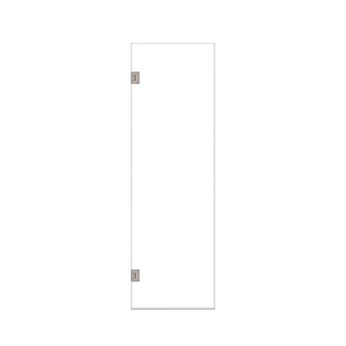 Ethan 25-in W x 76-in H Hinged Shower Door in Brushed Stainless with Clear Glass, SMEHTA-257610C-BS