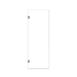 Ethan 27-in W x 76-in H Hinged Shower Door in Brushed Stainless with Clear Glass, SMEHTA-277610C-BS