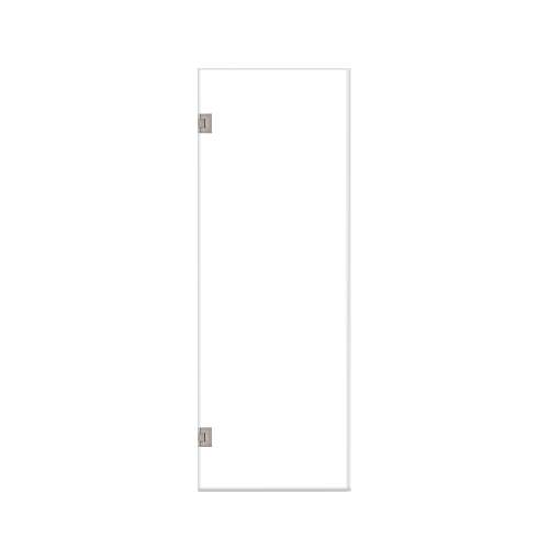 Ethan 27-in W x 76-in H Hinged Shower Door in Brushed Stainless with Clear Glass, SMEHTA-277610C-BS