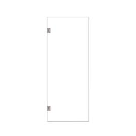 Ethan 30-in W x 76-in H Hinged Shower Door in Brushed Stainless with Clear Glass, SMEHTA-307610C-BS