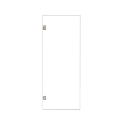 Ethan 30-in W x 76-in H Hinged Shower Door in Brushed Stainless with Clear Glass, SMEHTA-307610C-BS
