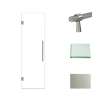 Samuel Müeller SMEHTA247610C-BK-BS Ethan 24-in W x 76-in H Hinged Shower Door in Brushed Stainless with Clear Glass