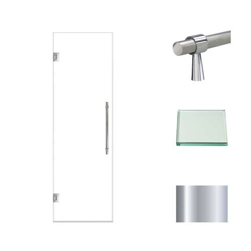 Samuel Müeller SMEHTA247610C-BK-PC Ethan 24-in W x 76-in H Hinged Shower Door in Polished Chrome with Clear Glass